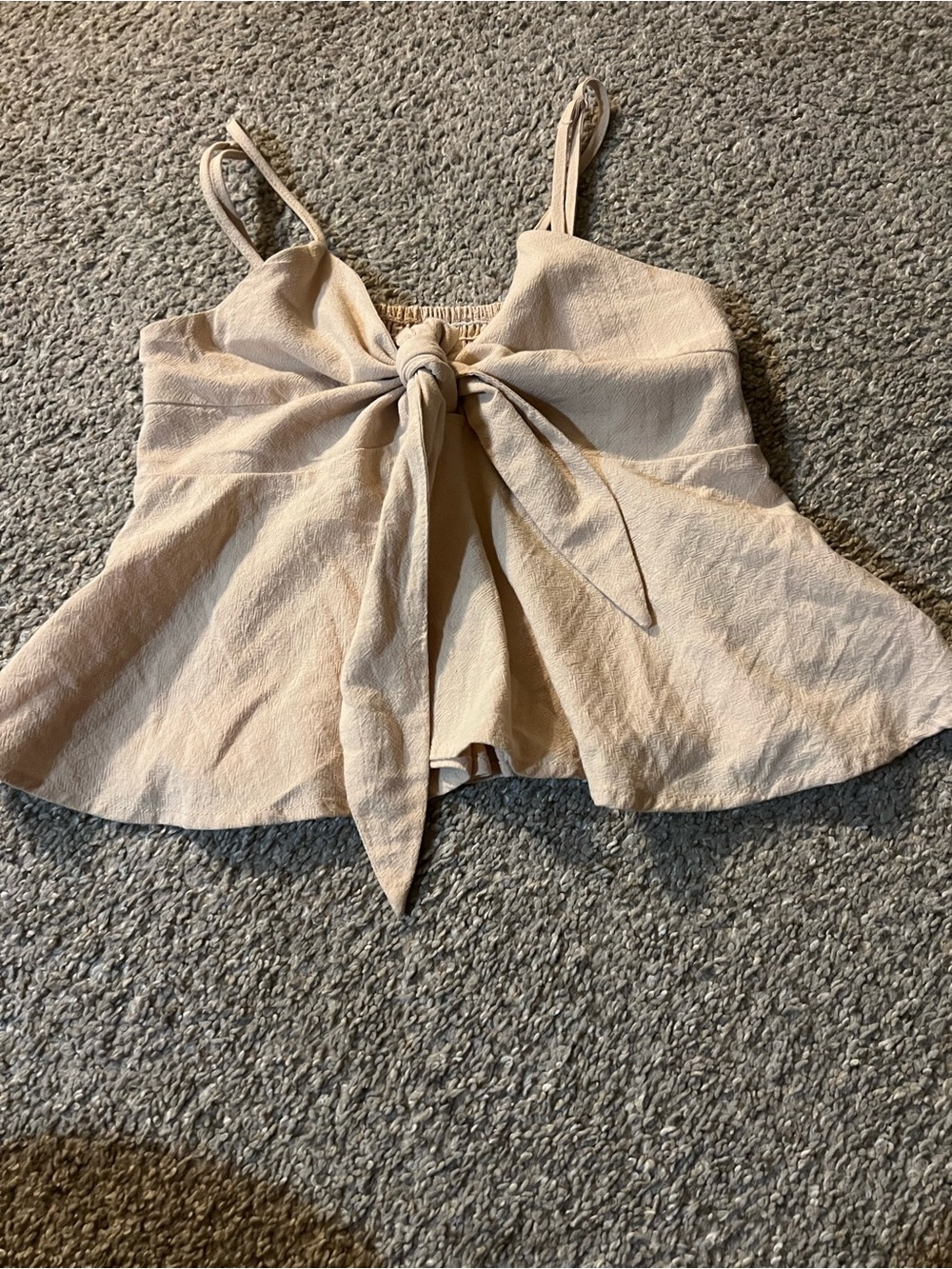 SHEIN Cream Tie-Front Spaghetti Strap Cami